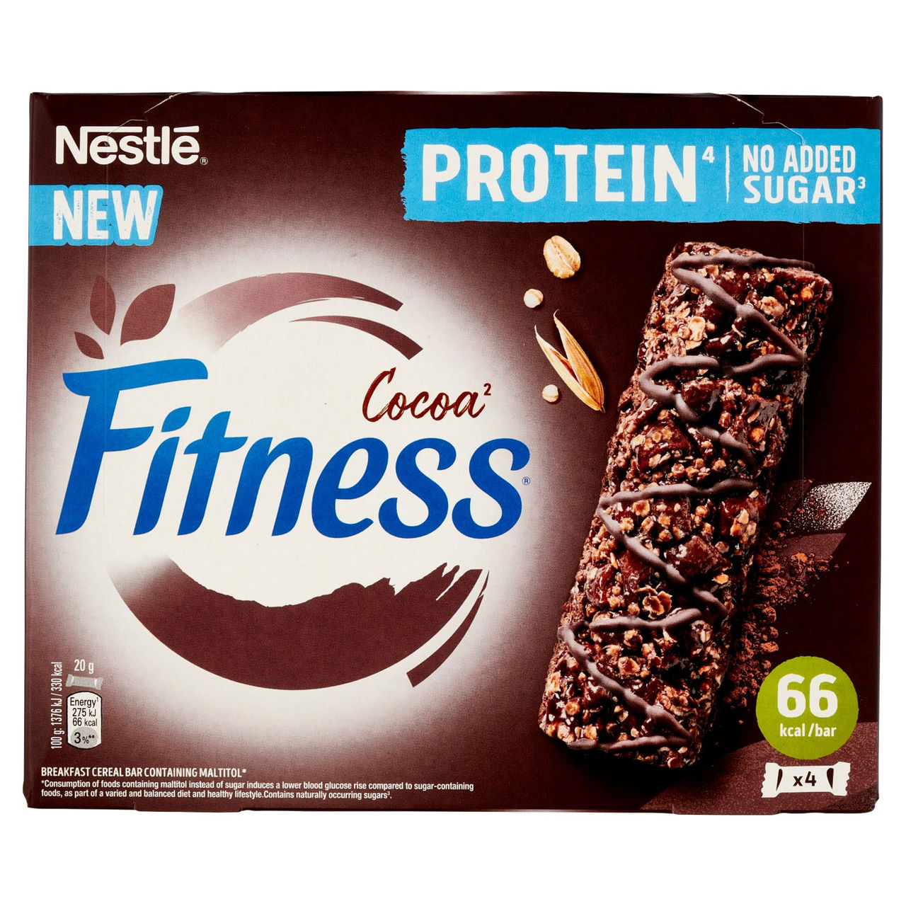 FITNESS Protein Cocoa Barrette di Cereali al Cacao 4 pezzi da 20 g