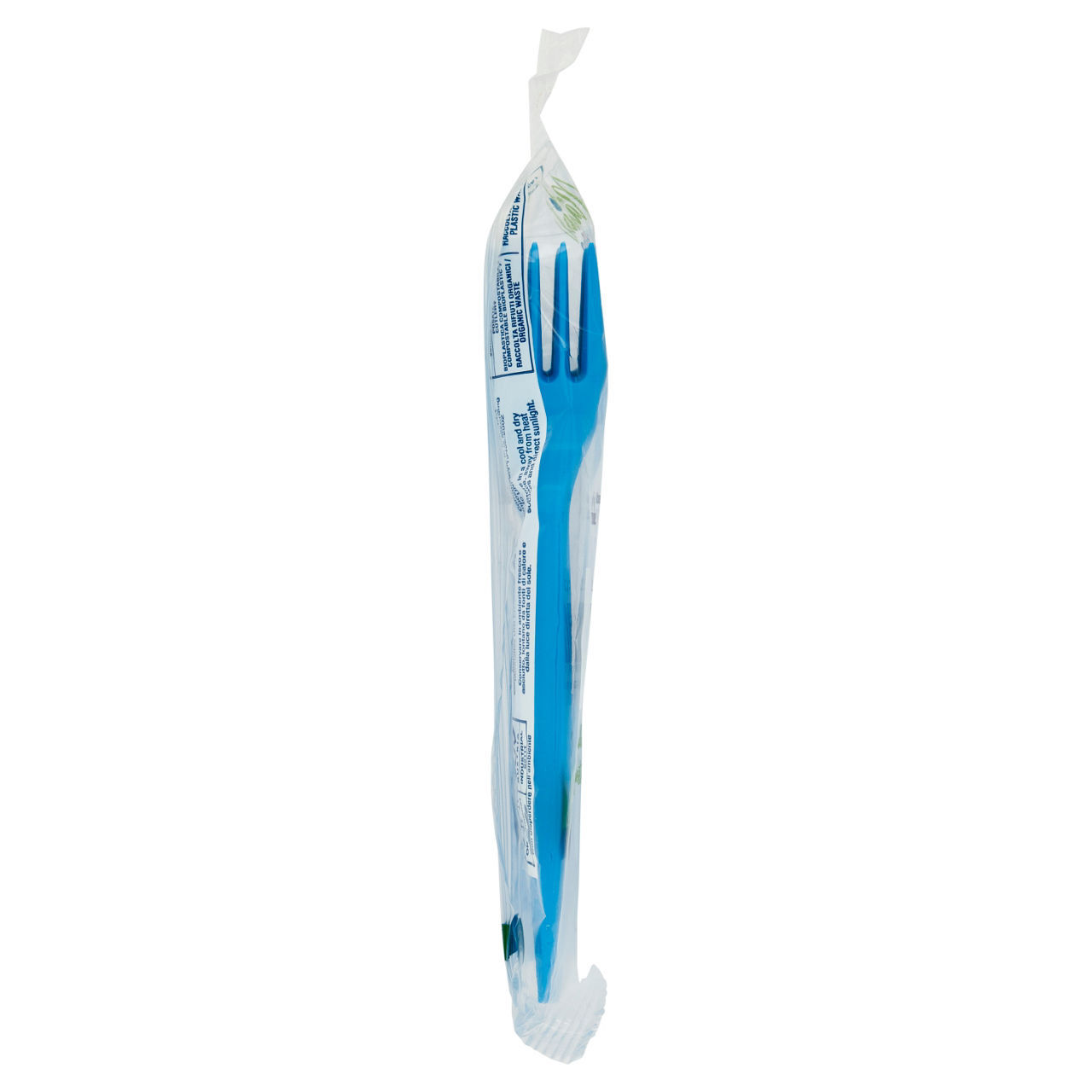Forchette Natural Bibo biodegradabili azzurre conf. da 15 pezzi