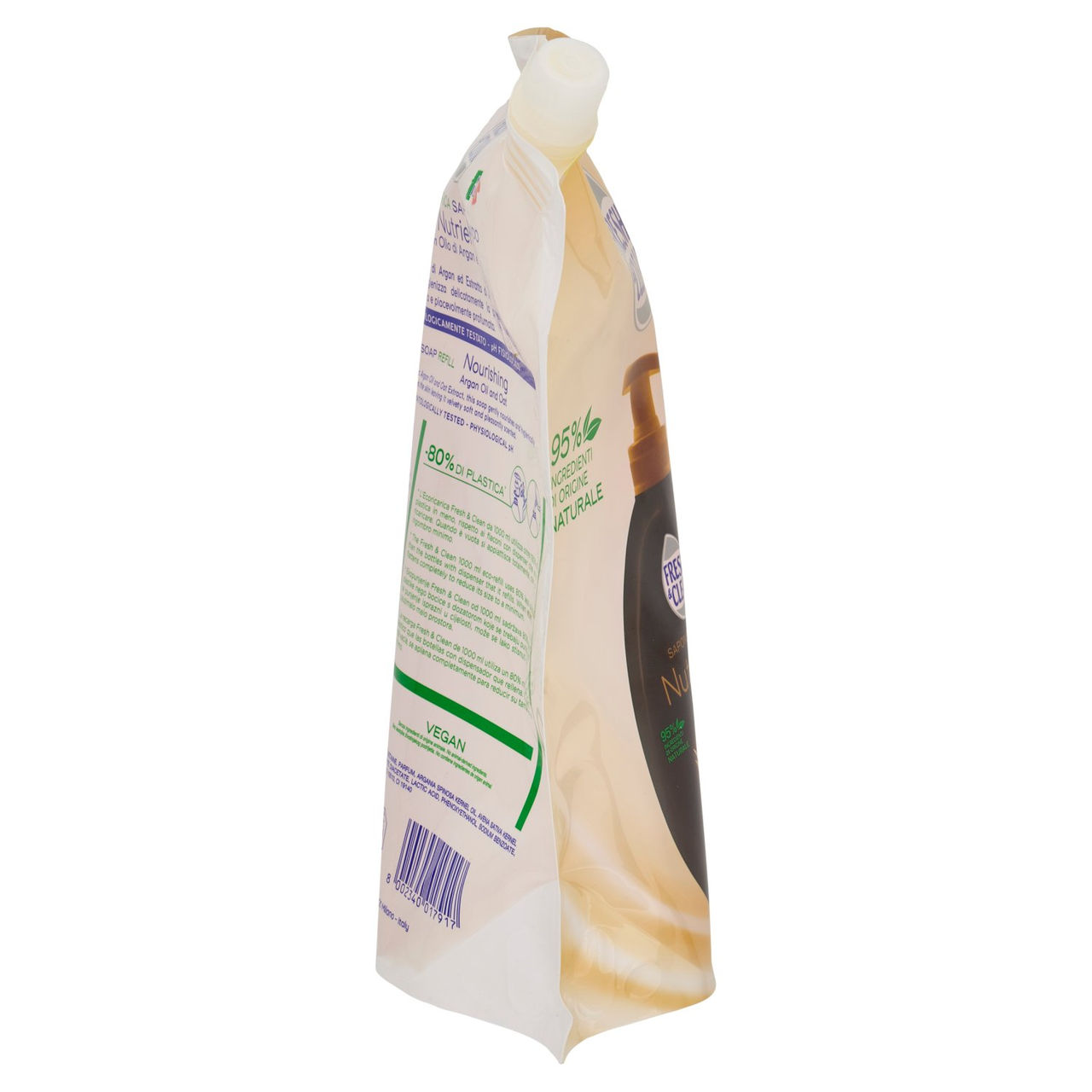Fresh & Clean Sapone Liquido Nutriente Olio di Argan e Avena Ecoricarica 1000 ml