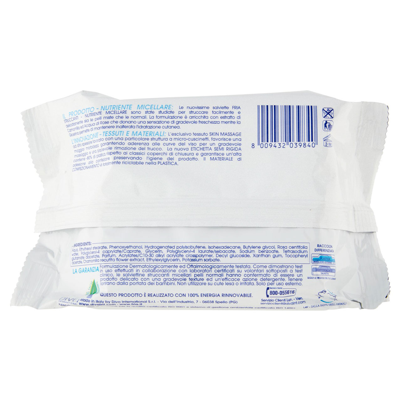 Fria Struccanti Nutriente Micellare Tutti i Tipi di Pelle 25 pz