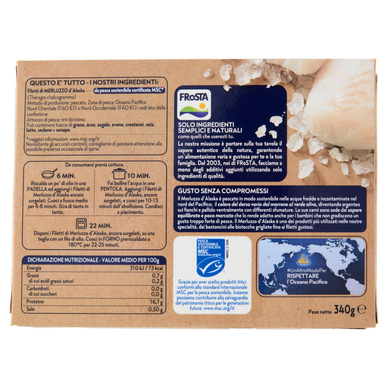 FRoSTA 5 Filetti di Merluzzo d'Alaska 340 g