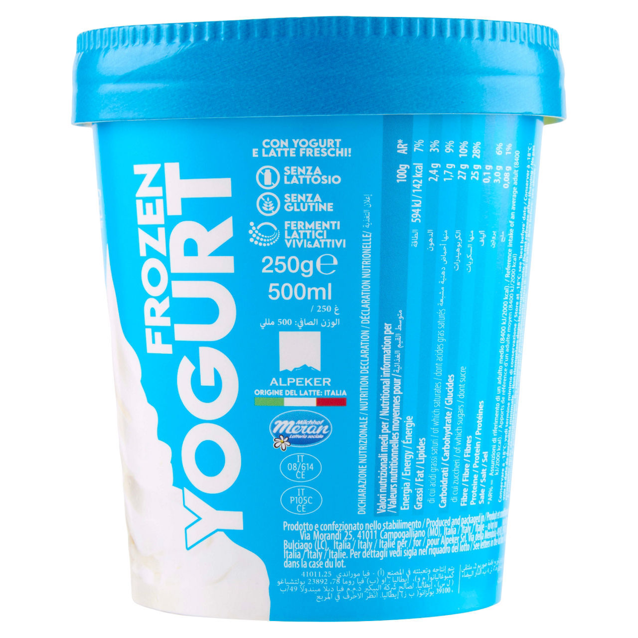 Frozen yogurt Yogurteria senza lattosio naturale 250 g