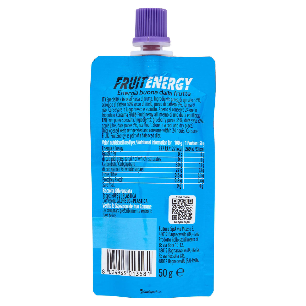 Fruitenergy Frullà mirtillo conf. da 50 g