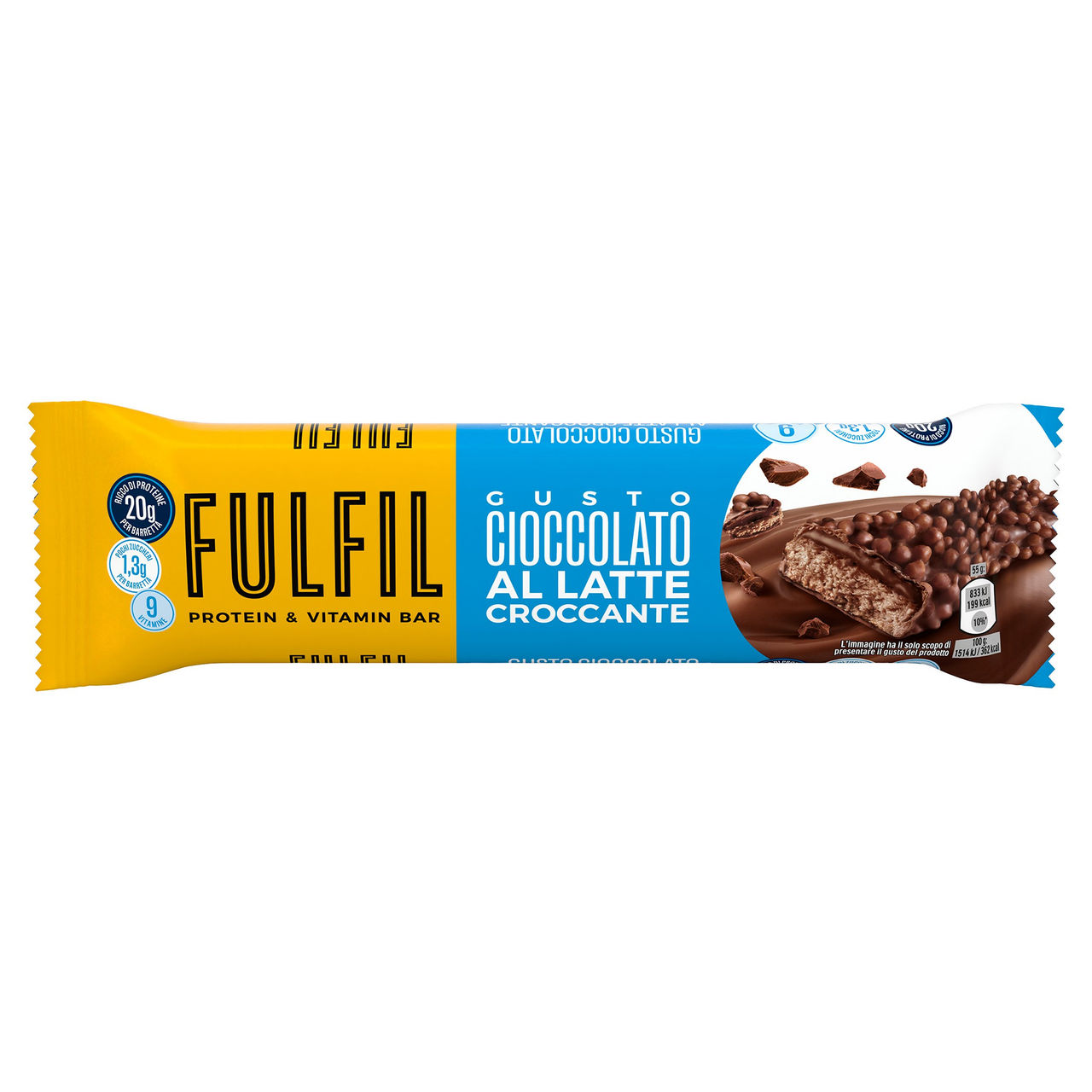 Fulfil Protein and Vitamin Bar barretta proteica Cioccolato al Latte Croccante 55g