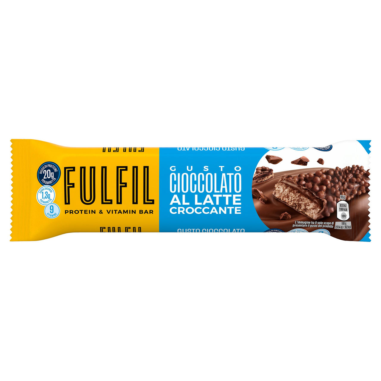 Fulfil Protein and Vitamin Bar barretta proteica Cioccolato al Latte Croccante 55g