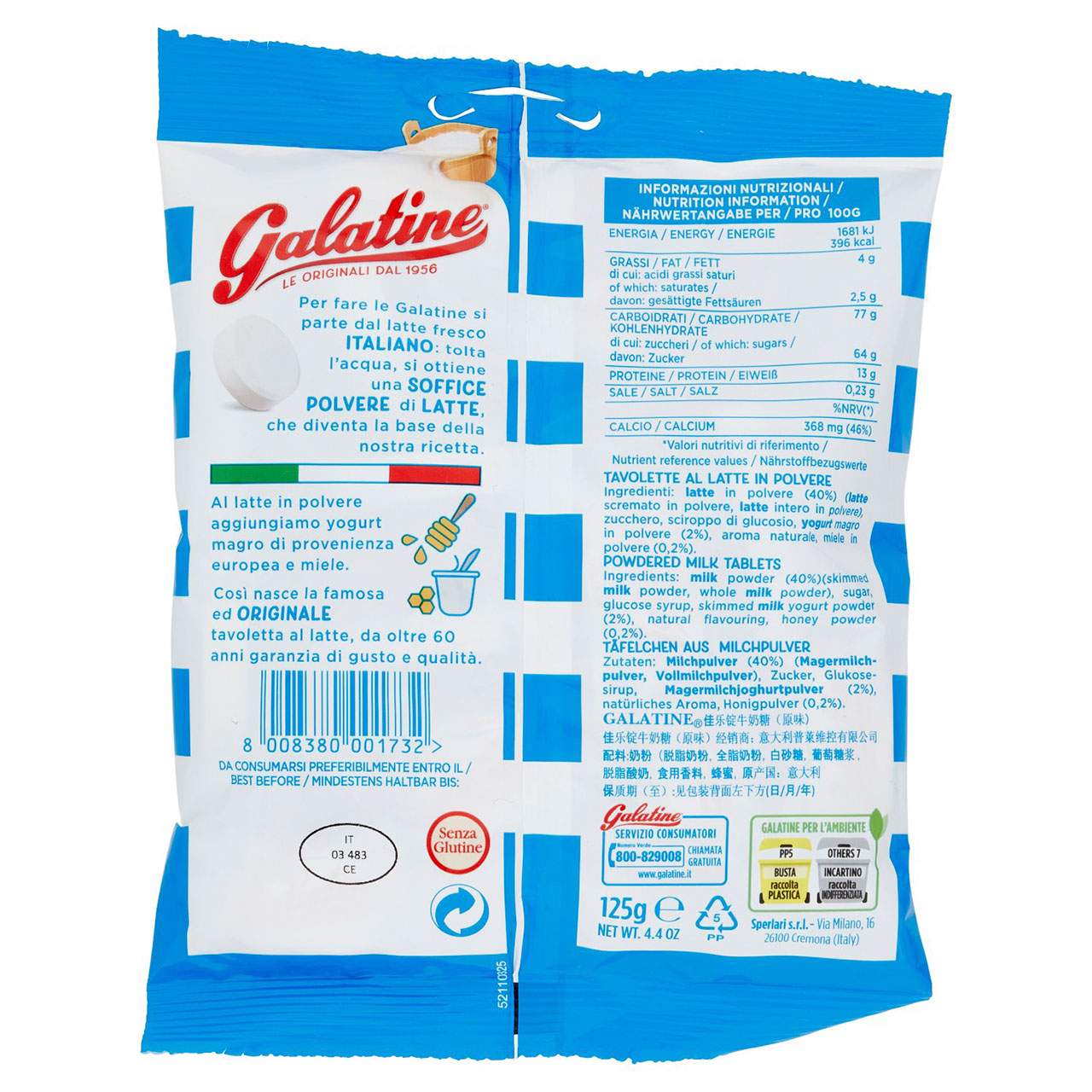 Galatine Tavolette al Latte 125 g