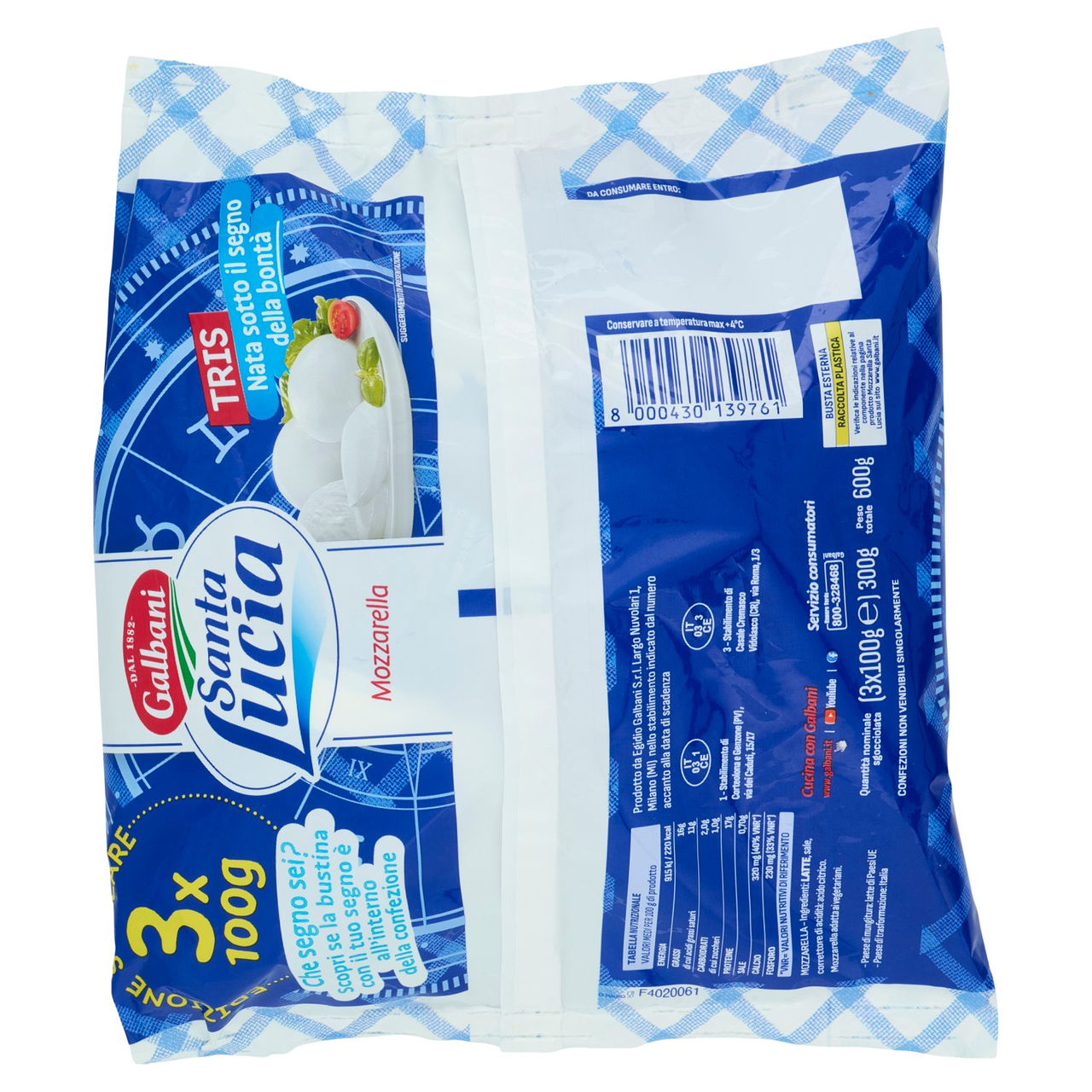 Galbani Santa Lucia Mozzarella Tris 3 x 100 g