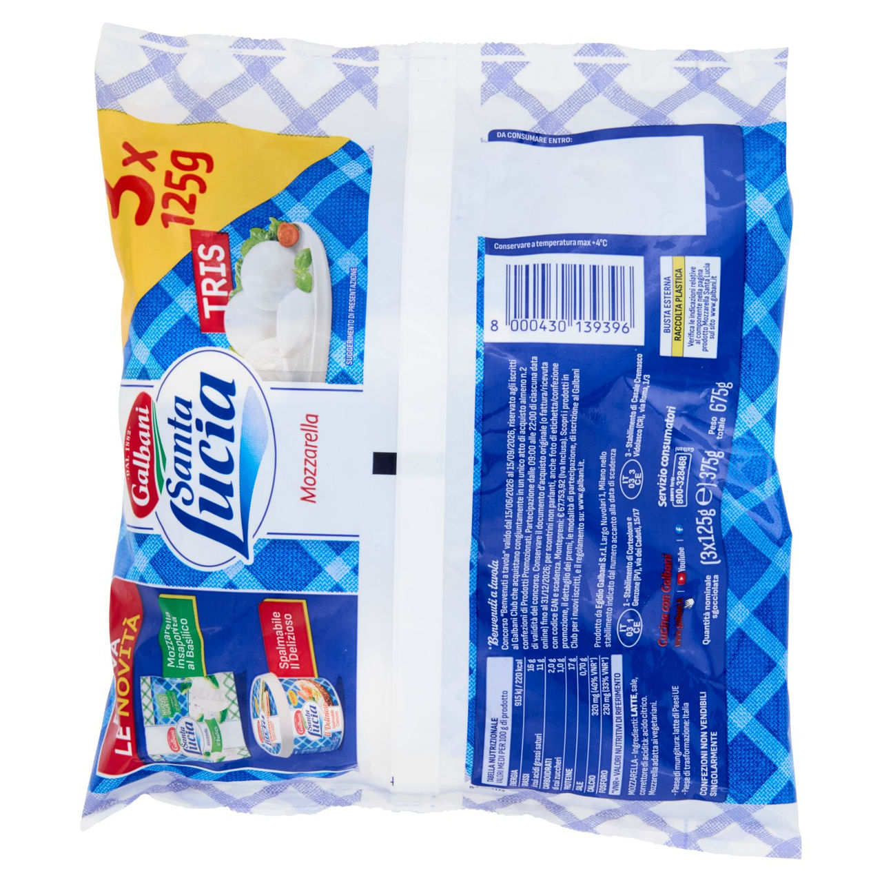 Galbani Santa Lucia Mozzarella Tris 3 x 125 g