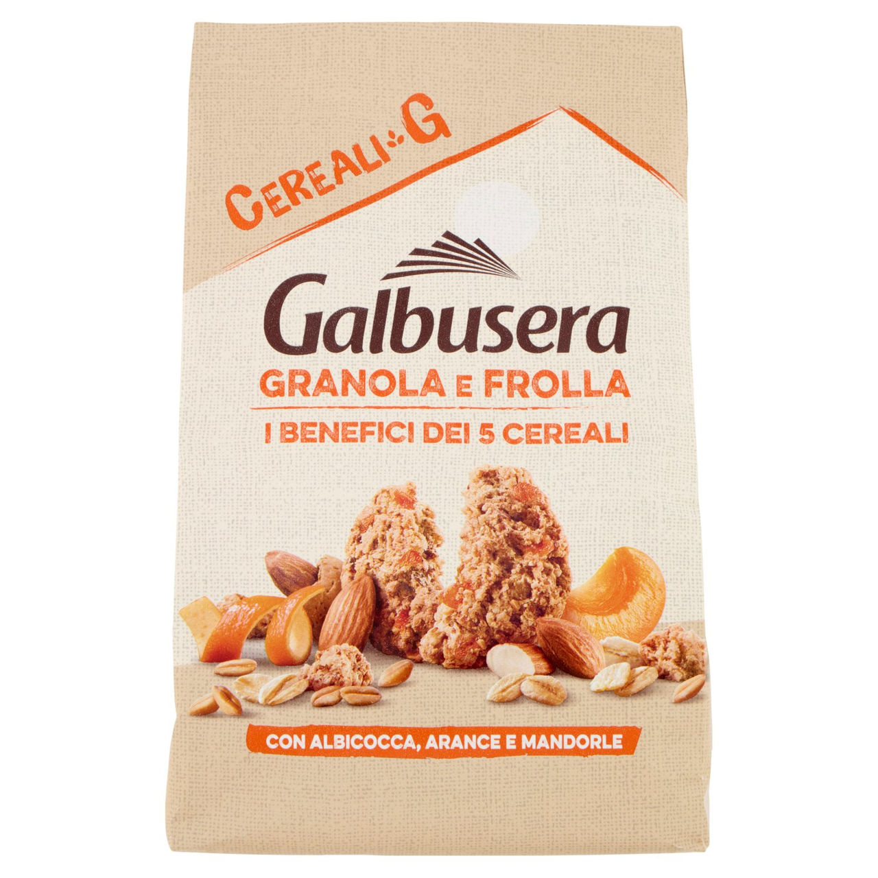 Galbusera Cereali G Granola e Frolla con Albicocca, Arance e Mandorle 300 g