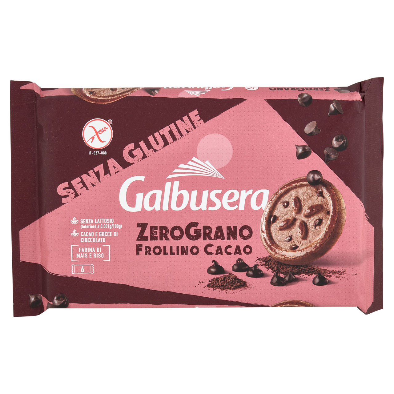 Galbusera ZeroGrano Frollino Cacao Senza Glutine 220 g (6 monoporzioni)