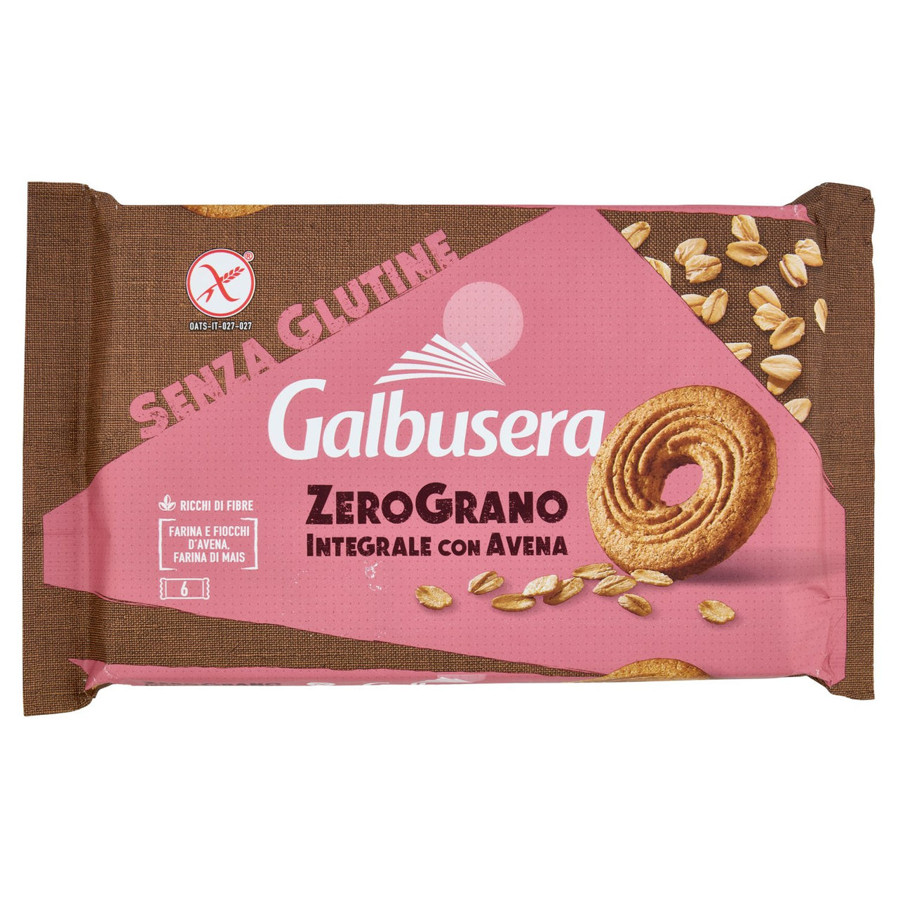 Galbusera ZeroGrano Integrale con Avena Senza Glutine 220 g (6 monoporzioni)
