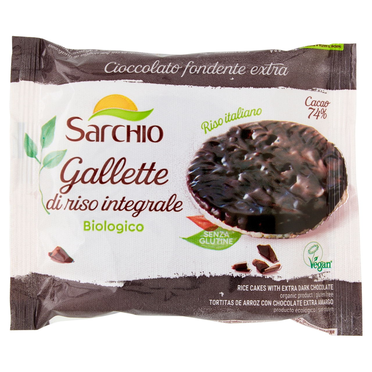 Gallette monoporzione Sarchio con cioccolato fondente extra senza glutine bio vegan 34 g