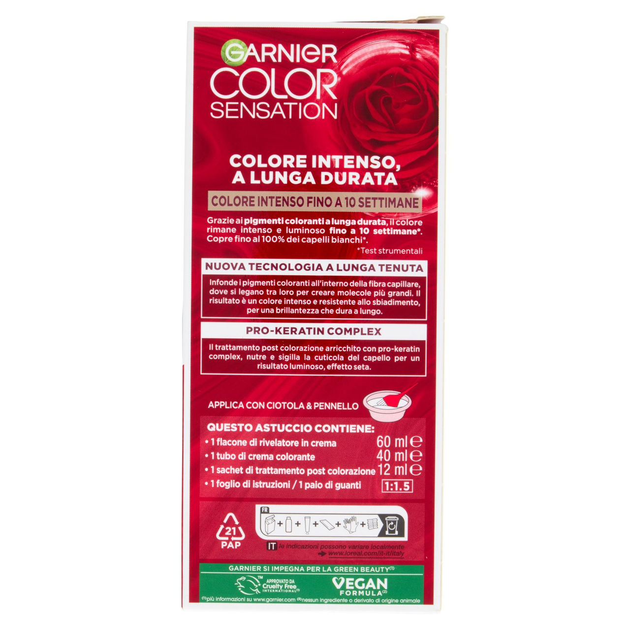 Garnier Color Sensation Colorazione Permanente in Crema 6.35 Castano Chiaro Cioccolato