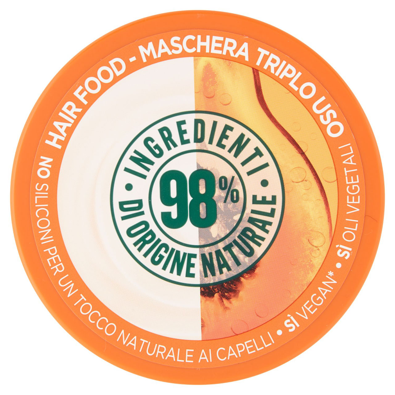 Garnier Maschera Riparatrice Fructis Hair Food, 3in1 Capelli Danneggiati, Papaya