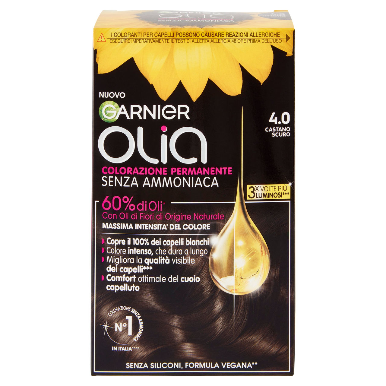 Garnier Olia Tinta Capelli, Senza Ammoniaca, Dark Brown 40