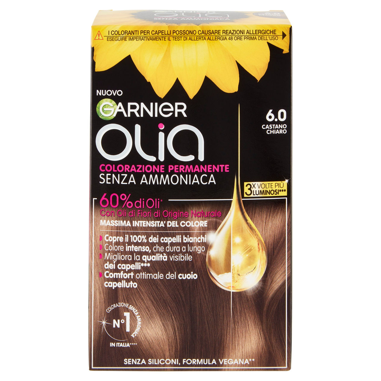 Garnier Olia Tinta Capelli, Senza Ammoniaca, Light Brown 60