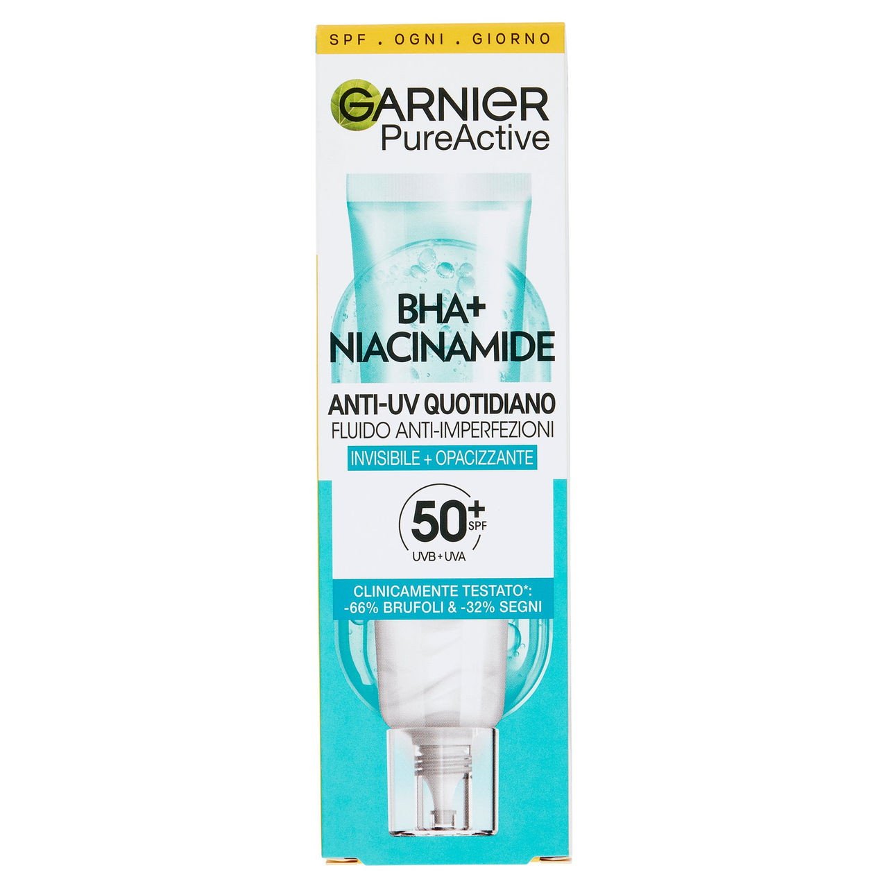 Garnier PureActive Anti-UV Fluido Quotidiano Anti-Imperfezioni, SPF 50  40 ml