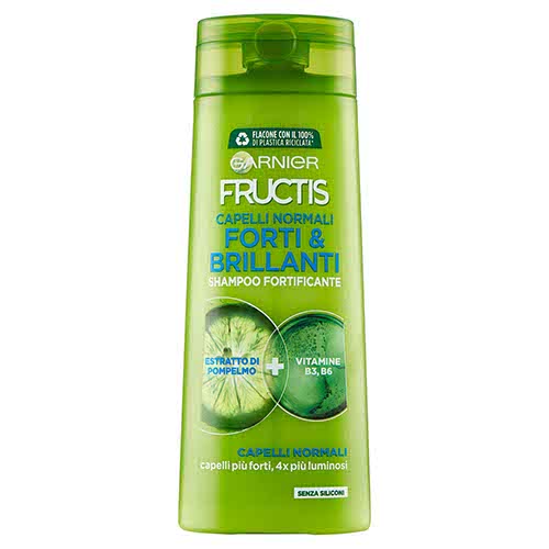 Garnier Shampoo Fructis Capelli Normali, Concentrato Attivo di Frutti, Capelli Forti e Brillanti