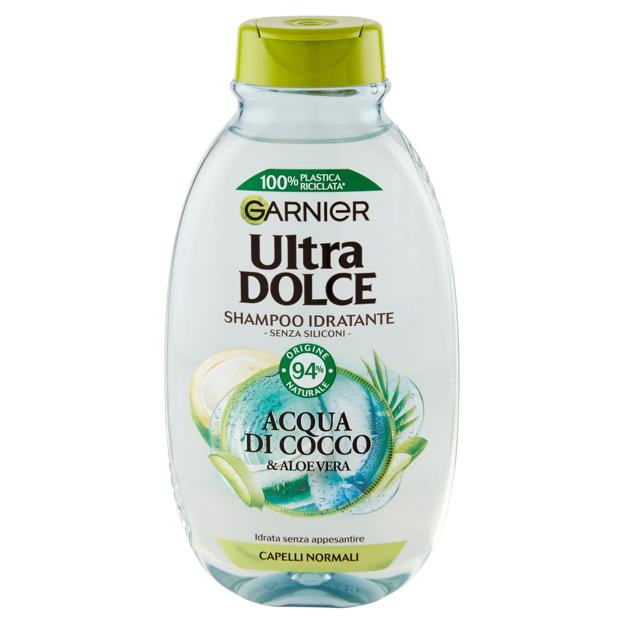 Garnier Shampoo Ultra Dolce Acqua di Cocco e Aloe Vera, Idrata i Capelli senza Appesantire, 250 ml