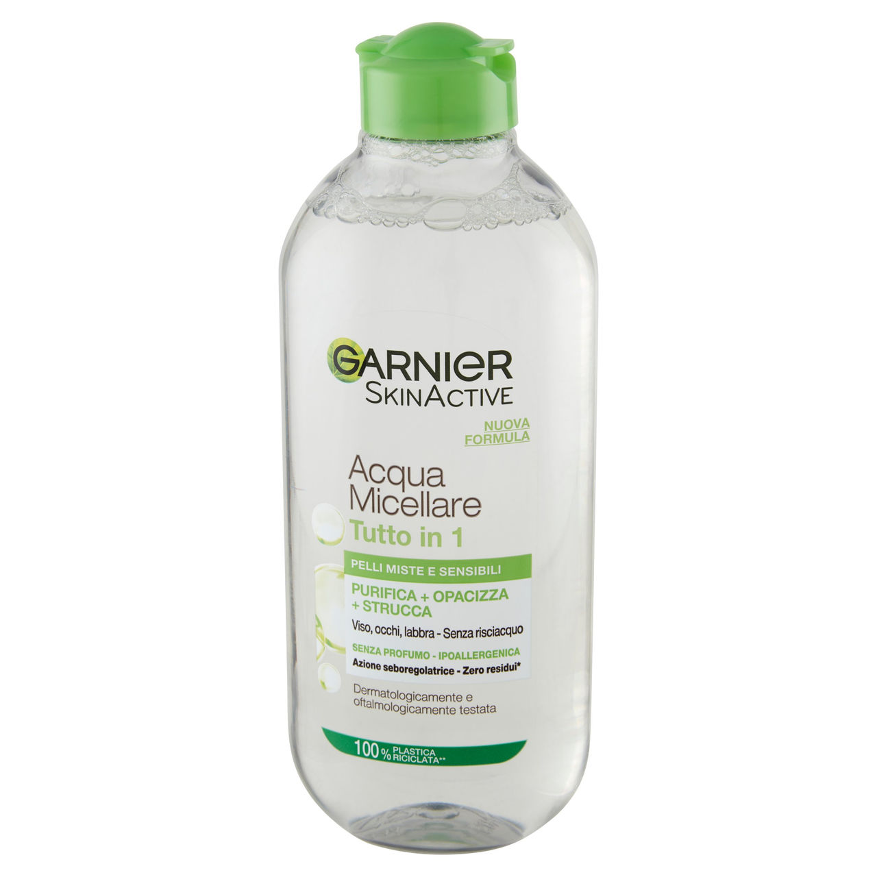 Garnier SkinActive Acqua Micellare Pelli Miste e Sensibili, Strucca, Purifica ed Opacizza, 400 ml