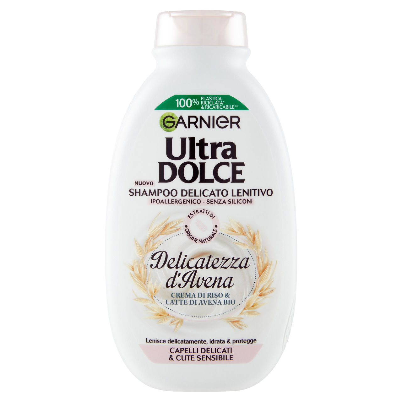 Garnier Ultra Dolce Shampoo Delicatezza D'Avena per capelli delicati- con crema di riso, 250 ml