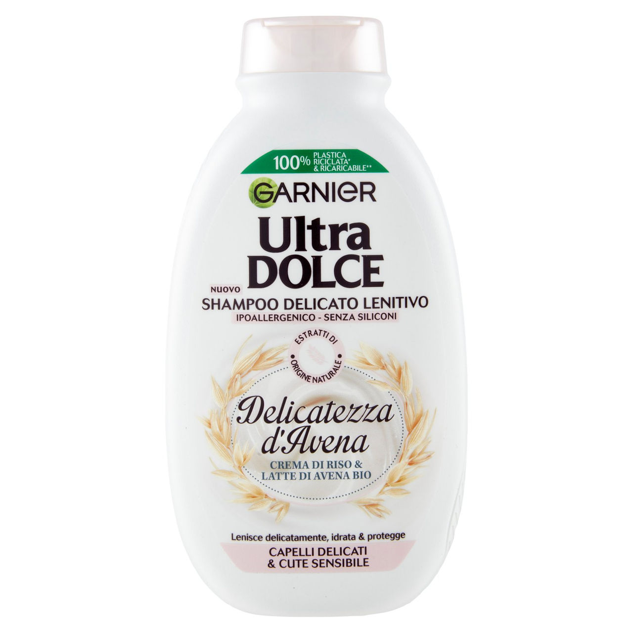 Garnier Ultra Dolce Shampoo Delicatezza D'Avena per capelli delicati- con crema di riso, 250 ml