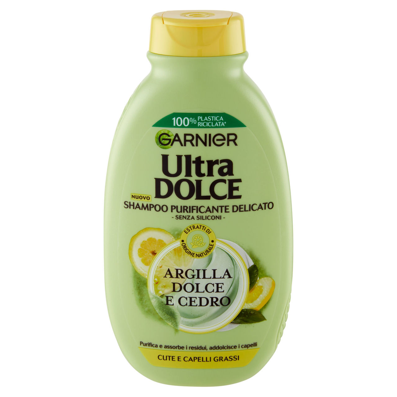 Garnier Ultra Dolce, Shampoo per Capelli che Tendono a Ingrassarsi, Argilla e Cedro, 250 ml