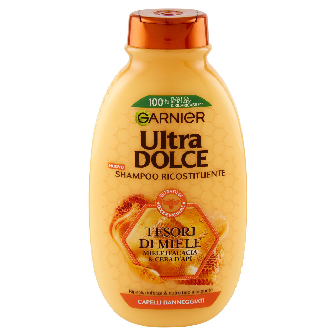 Garnier Ultra Dolce Shampoo Tesori di Miele, con Pappa Reale e Miele per capelli fragili, 250 ml