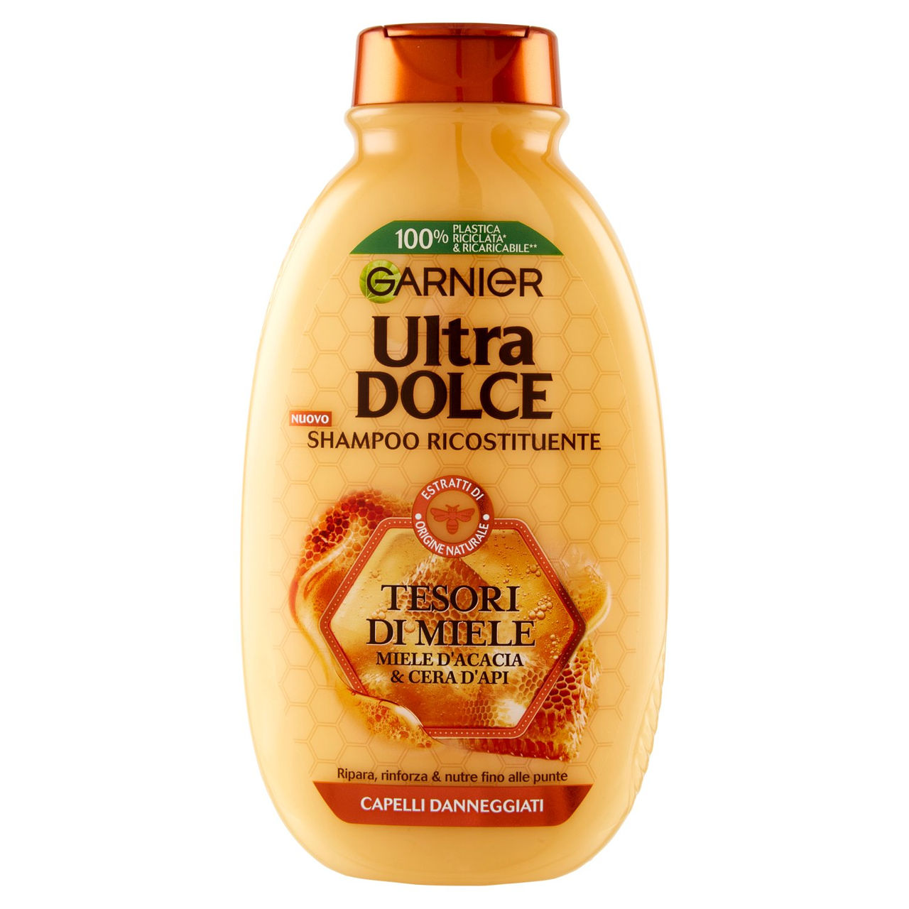 Garnier Ultra Dolce Shampoo Tesori di Miele, con Pappa Reale e Miele per capelli fragili, 250 ml