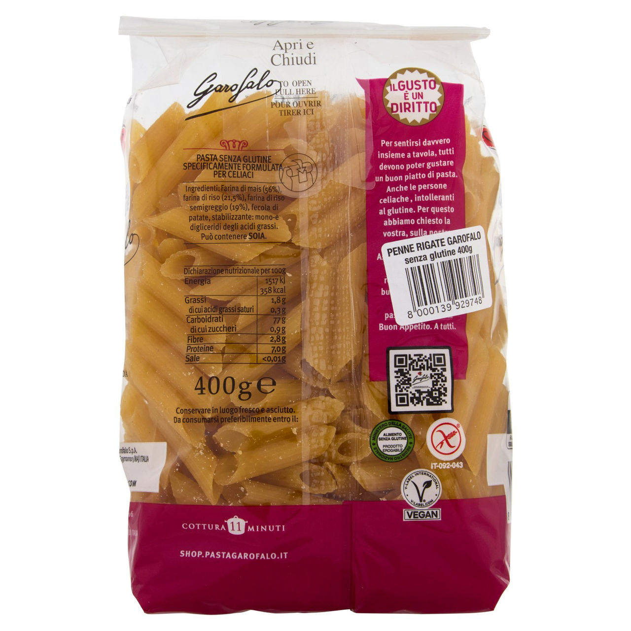 Garofalo Penne Rigate Senza Glutine 400 g