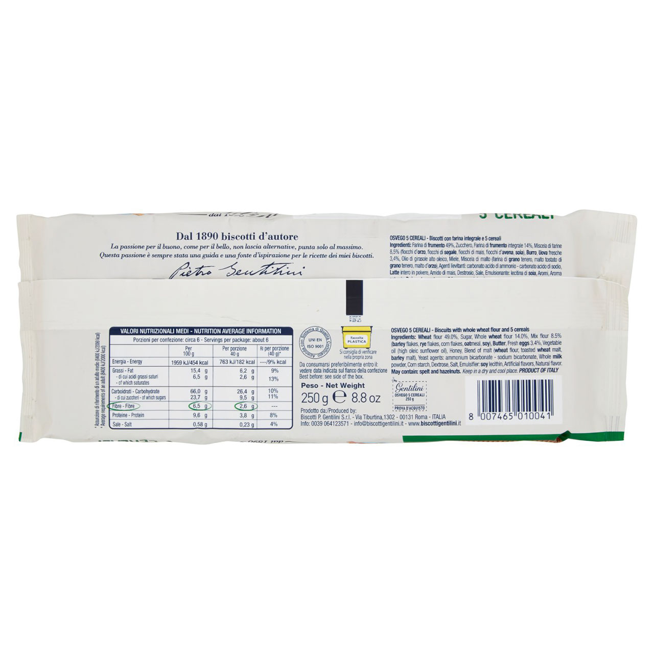 Gentilini Osvego 5 Cereali 250 g