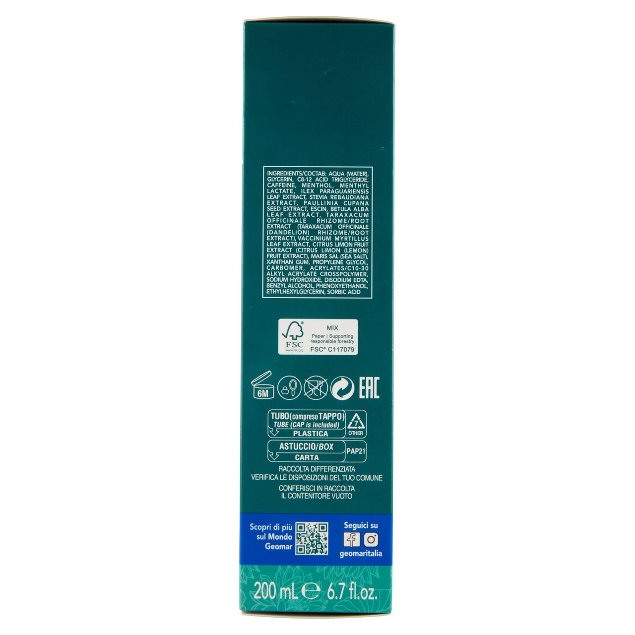 Geomar Gel Drenante Effetto Freddo 200 mL