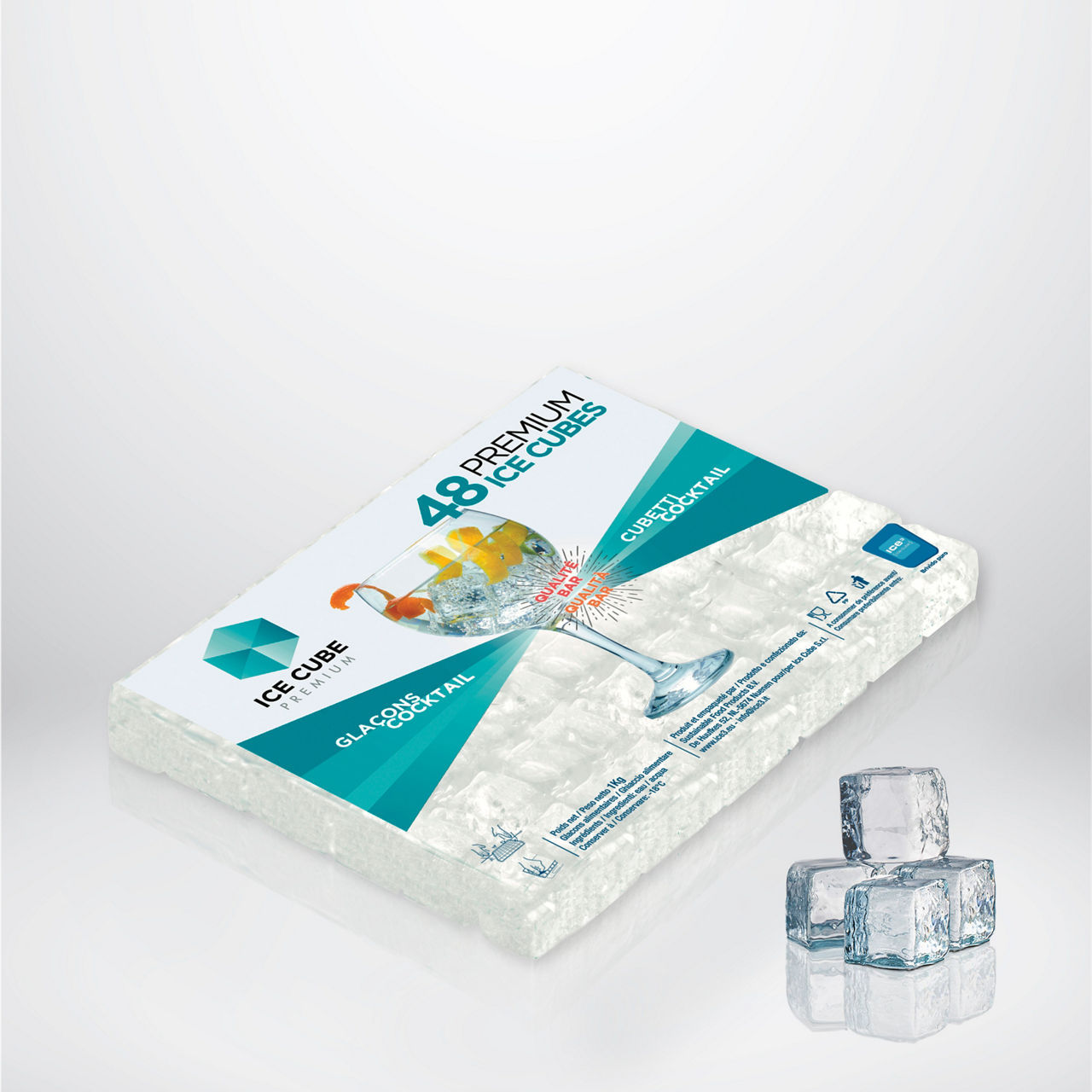 Ghiaccio alimentare Ice 3 cubetti flat bag 1 kg