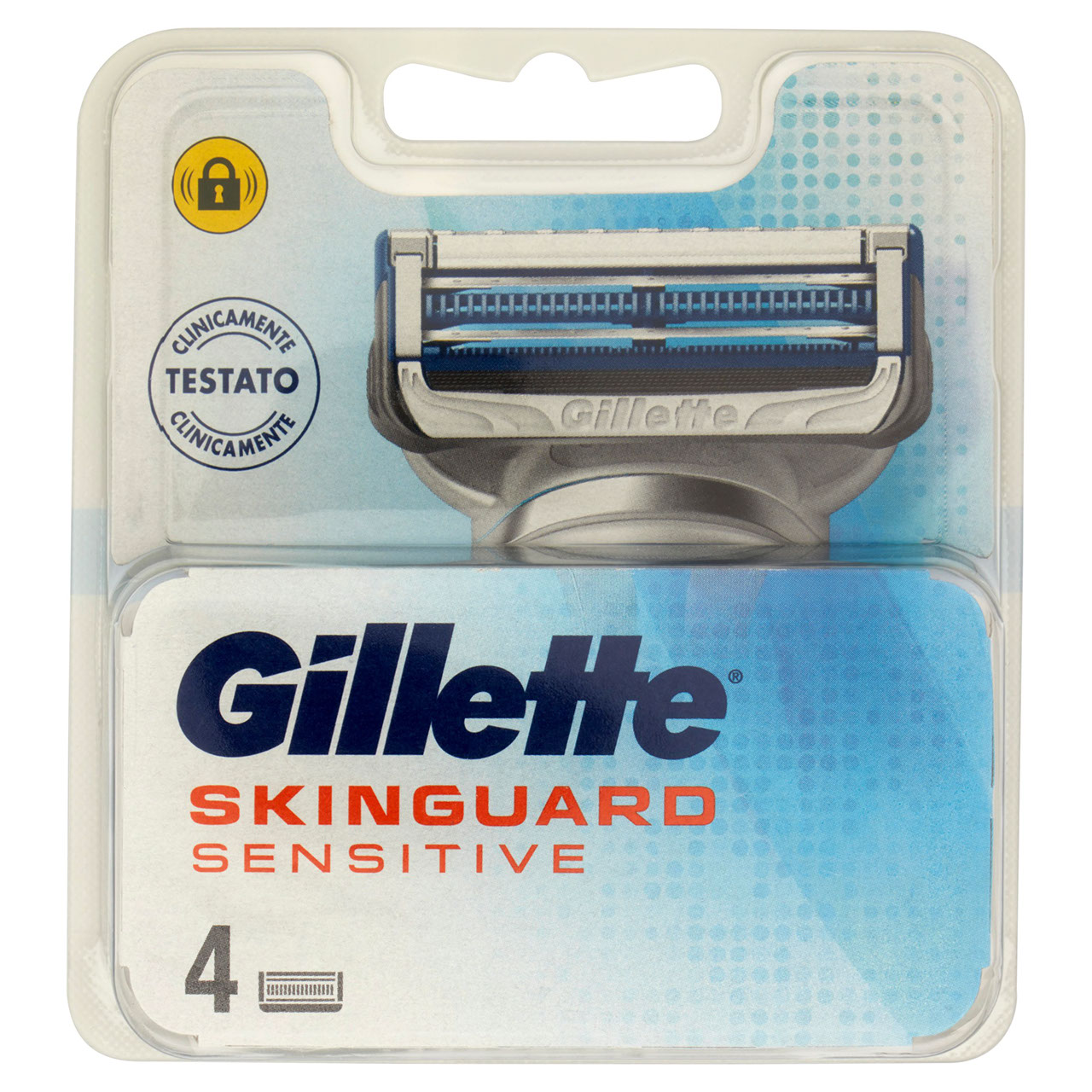 Gillette Lamette di Ricambio per Rasoio da Uomo SkinGuard Sensitive, 4 Ricariche