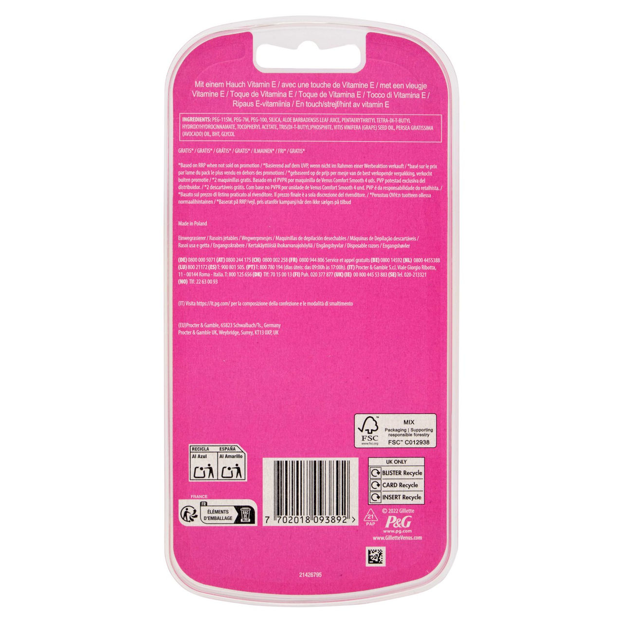 Gillette Venus Comfort Simply Smooth Rasoio Donna Usa e Getta a 3 Lame 4 Rasoi   2 = 6 Rasoi