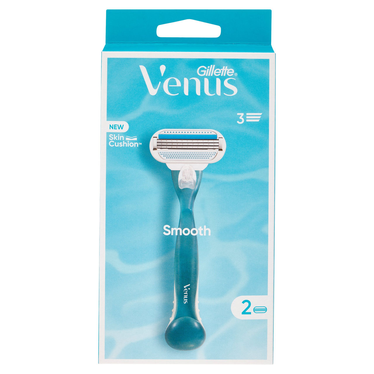 Gillette Venus Rasoio Donna Smooth a 3 Lame, 1 Manico   2 Lamette Donna