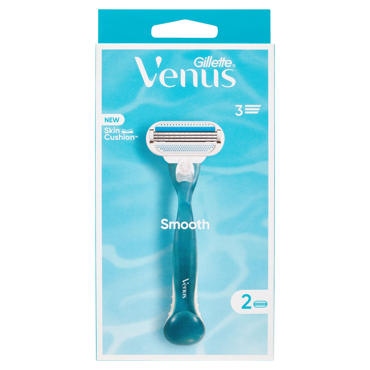 Gillette Venus Rasoio Donna Smooth a 3 Lame, 1 Manico   2 Lamette Donna