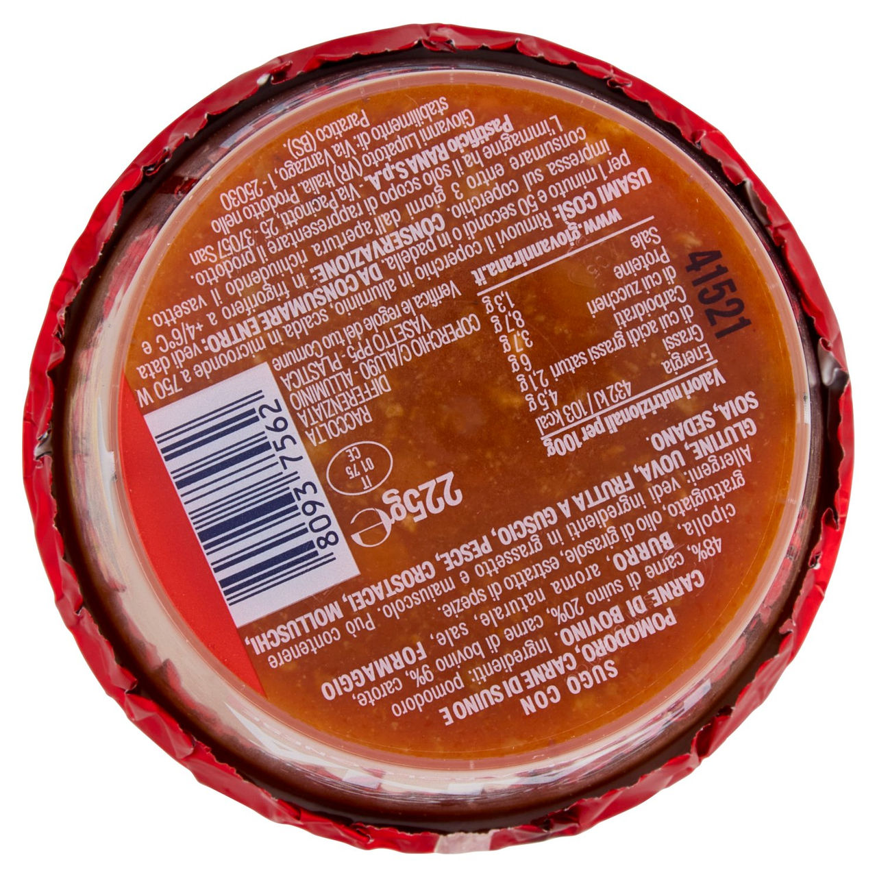 Giovanni Rana Sugo alla Bolognese Sugo Fresco 225 g