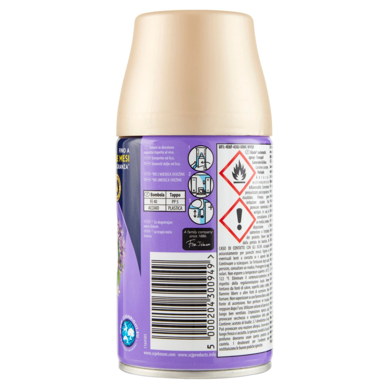 Glade Automatic Spray Ricarica, Profumatore per Ambienti, Fragranza Tranquil Lavender & Aloe 269ml