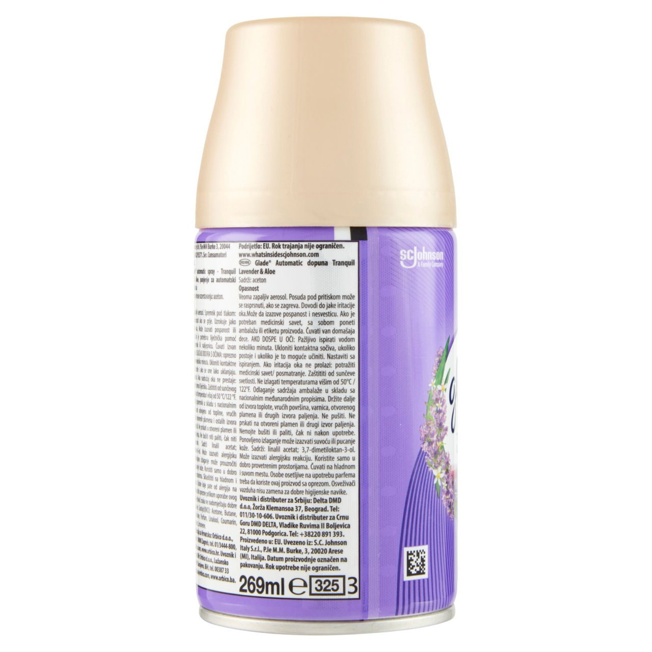 Glade Automatic Spray Ricarica, Profumatore per Ambienti, Fragranza Tranquil Lavender & Aloe 269ml