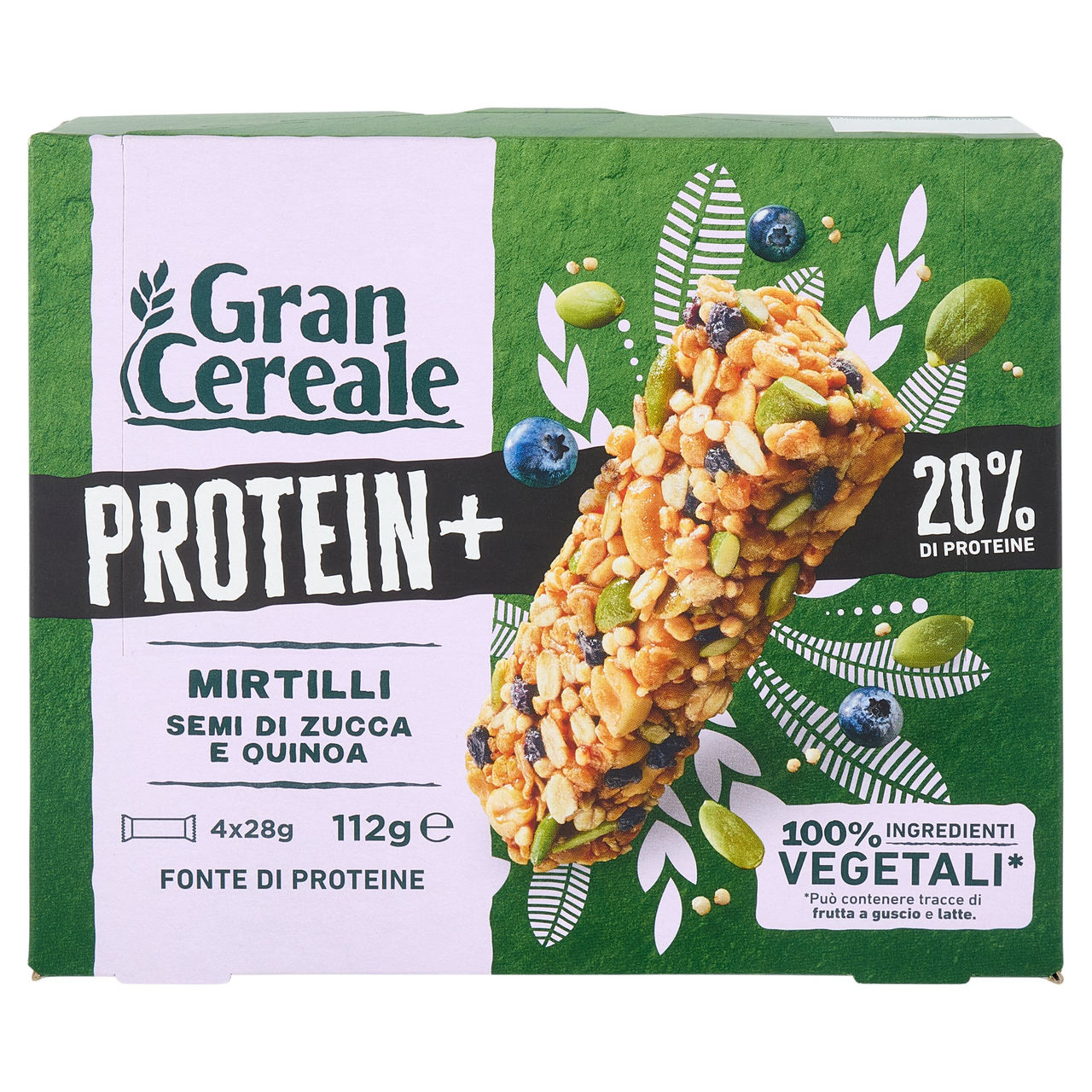 Gran Cereale Barrette Protein  Mirtilli, Semi di Zucca e Quinoa 4 pezzi 112g