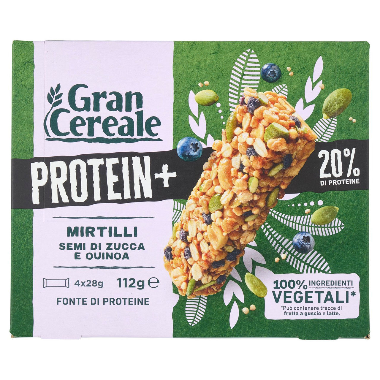 Gran Cereale Barrette Protein  Mirtilli, Semi di Zucca e Quinoa 4 pezzi 112g