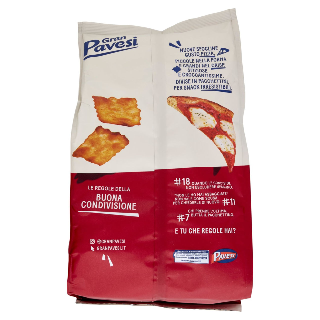 Gran Pavesi Sfogline Gusto Pizza Snack Cotte al Forno 6 Pacchetti 180g