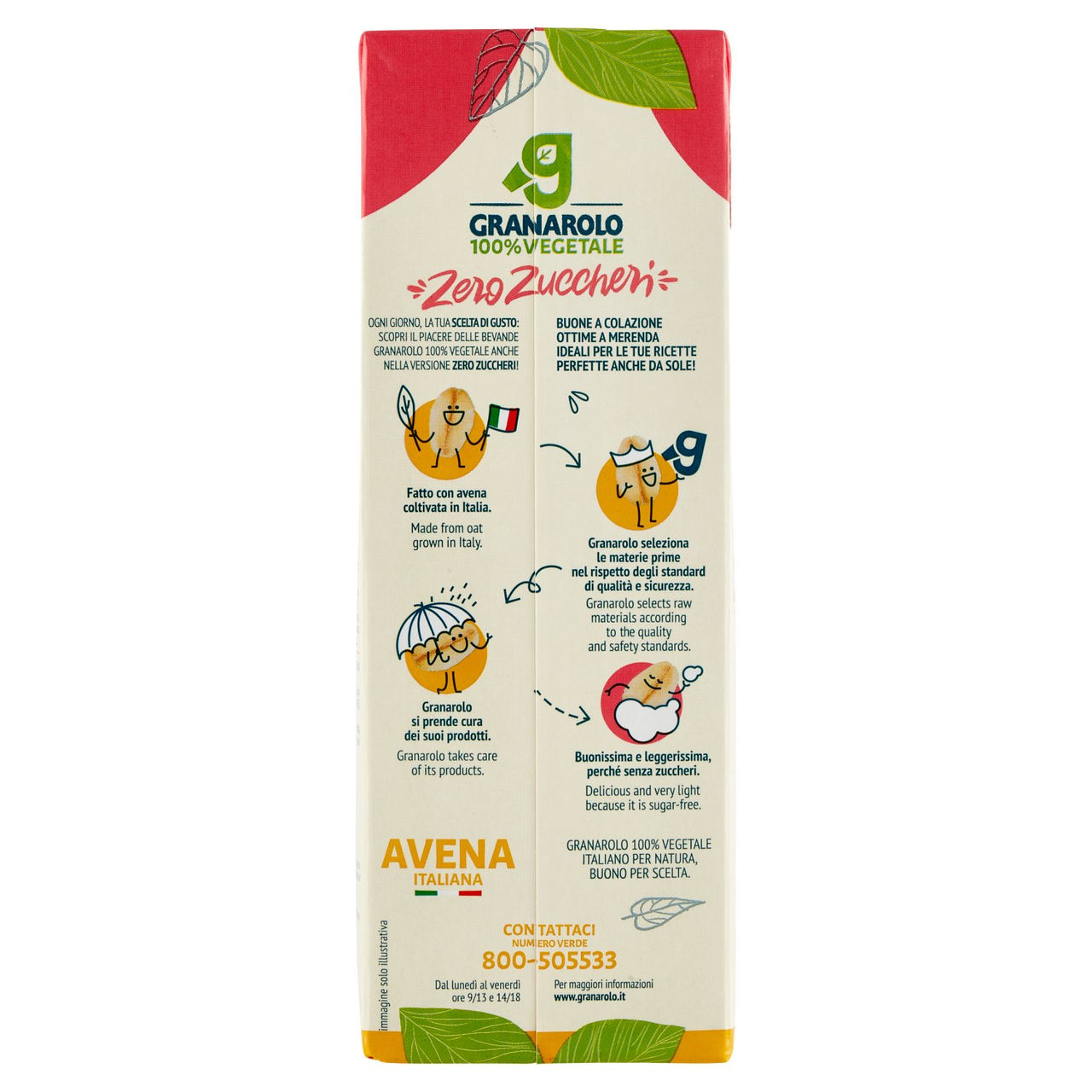Granarolo 100% Vegetale Avena Italiana Zero Zuccheri 1000 ml