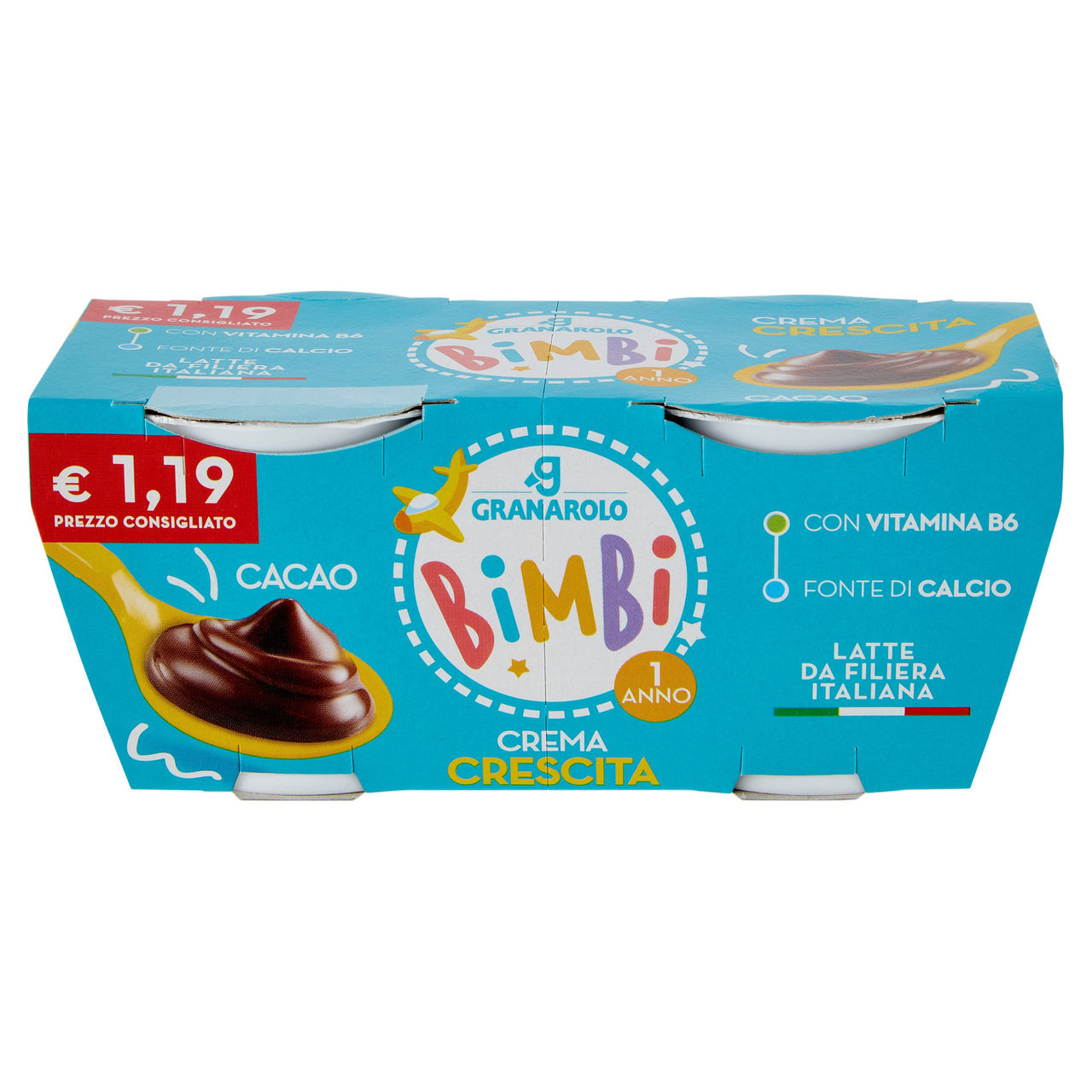 Granarolo Bimbi Crema Crescita Cacao 2 x 100 g