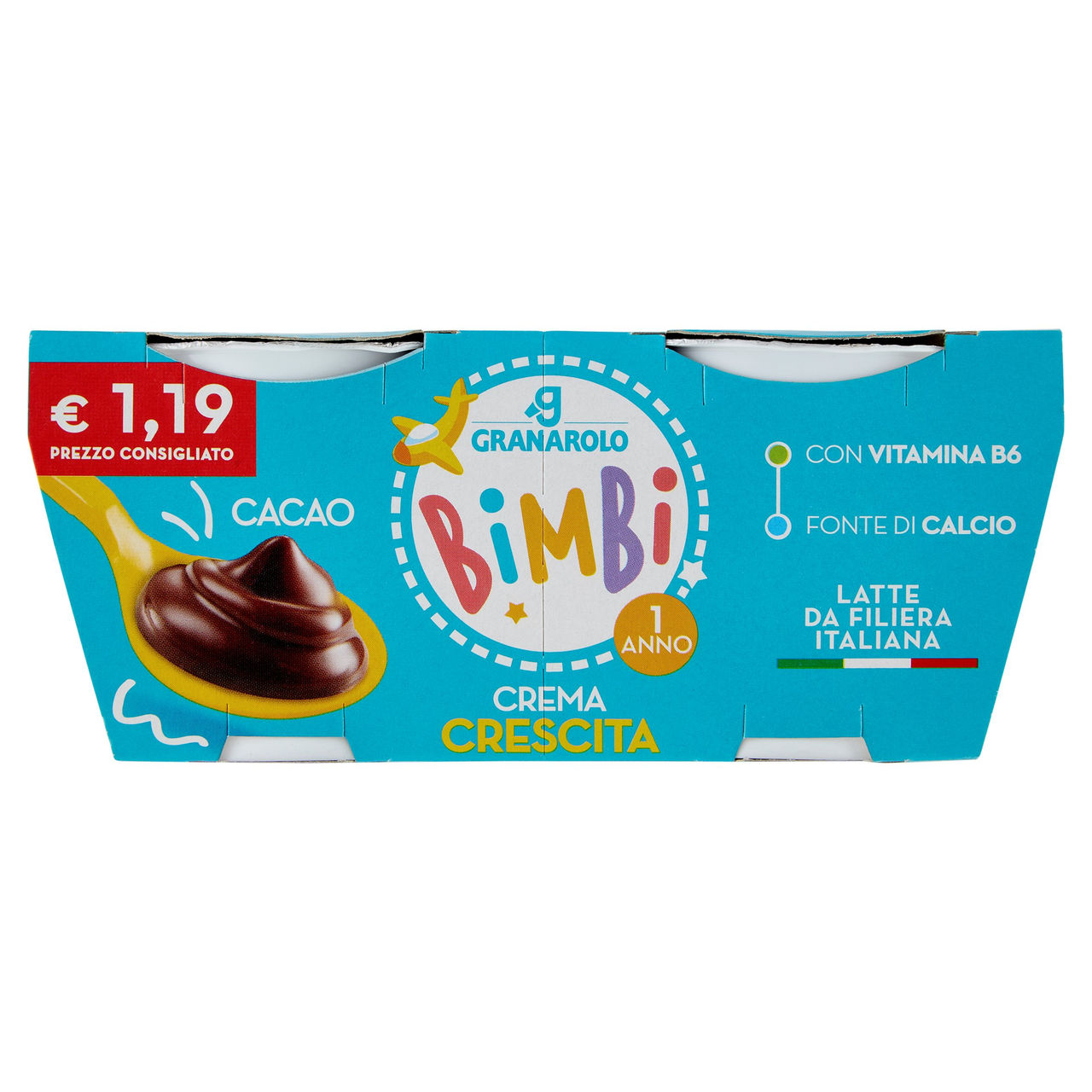 Granarolo Bimbi Crema Crescita Cacao 2 x 100 g