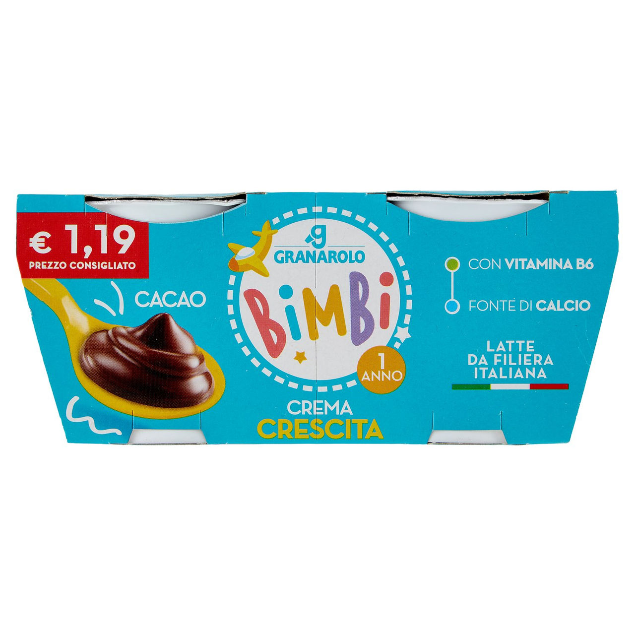 Granarolo Bimbi Crema Crescita Cacao 2 x 100 g