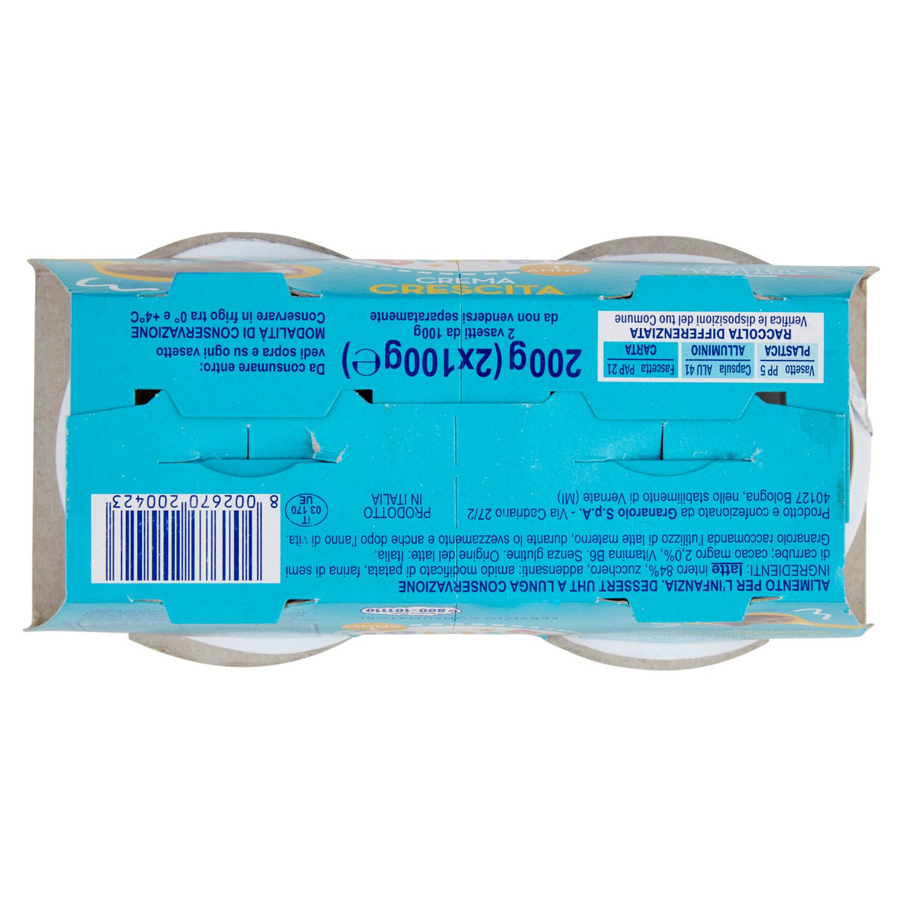 Granarolo Bimbi Crema Crescita Cacao 2 x 100 g