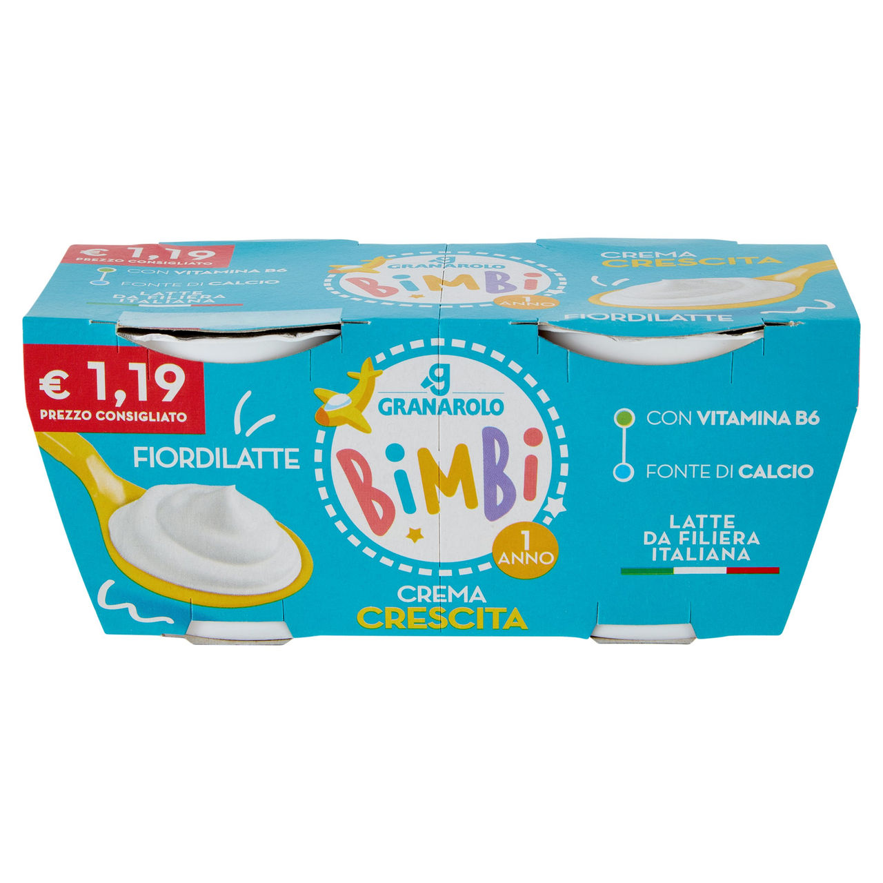 Granarolo Bimbi Crema Crescita Fiordilatte 2 x 100 g
