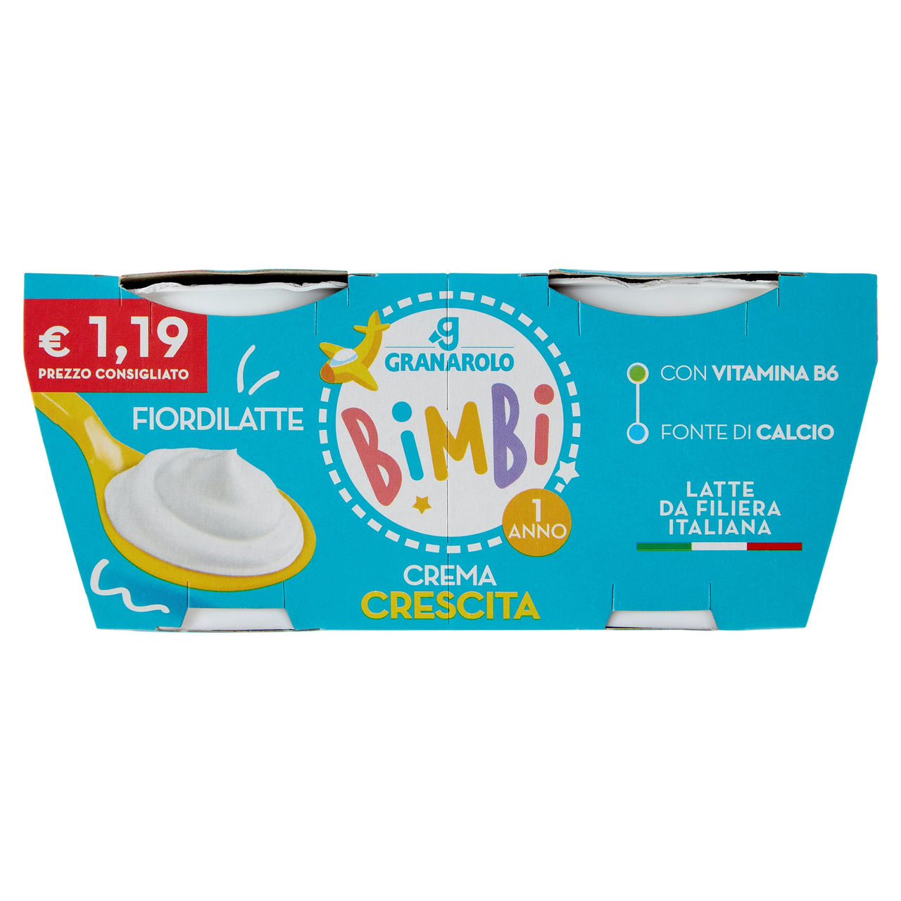 Granarolo Bimbi Crema Crescita Fiordilatte 2 x 100 g